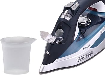 Black+Decker 2400W Steam Iron With Ceramic Soleplate Auto Shut-Off - X2150-B5 - Blue