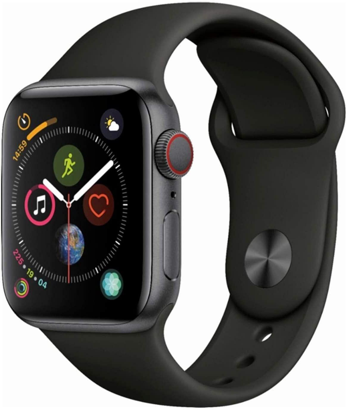 Apple watch Series 4, 40mm GPS Space Grey Aluminium Case with Black Sport Band