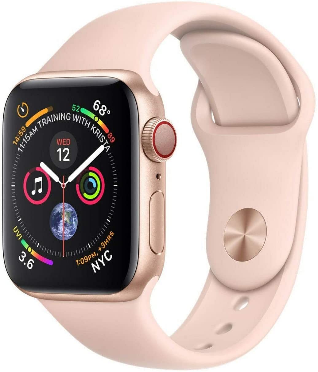 Apple watch Series 4, 40mm GPS Gold Aluminum Case with Pink Sand Sport Band