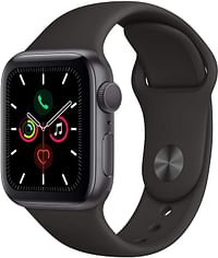 Apple Watch Series 5 (44mm, GPS) Space Gray Aluminum Case with Black Sport Band