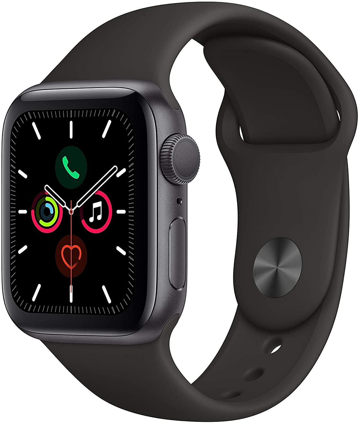 Apple Watch Series 5 (44mm, GPS + Cellular) Space Gray Aluminum Case with with Black Sport Band