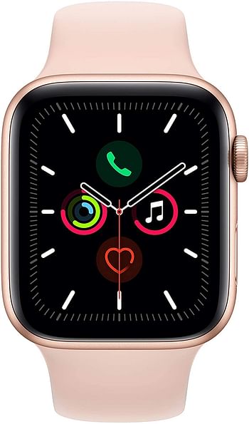 Apple Watch Series 5 (GPS and Cellular ، 44 ملم) - هيكل فضي من الألومنيوم وحزام رياضي أبيض