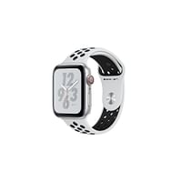 Apple Watch Series 4 Nike+ (44mm, GPS+Cellular) Silver Aluminum Case with Pure Platinum Black Nike Sport Band