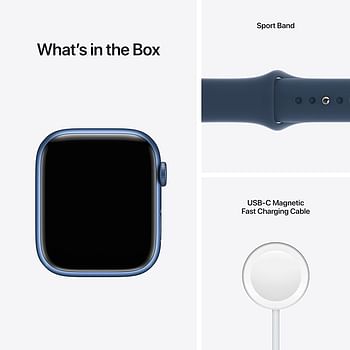 Apple Watch Series 7  GPS Aluminum Case with Abyss Blue Sport Band 41mm - Blue