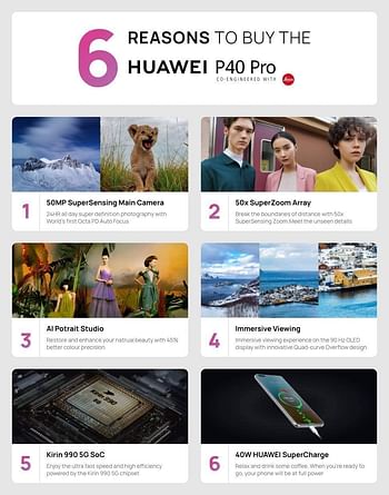 Huawei P40 Pro Smartphone 5G, Dual SIM, 8GB RAM 256 GB - Blue