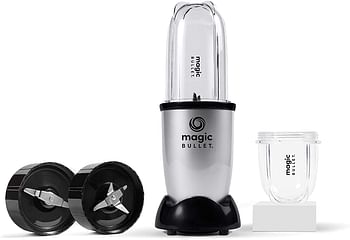 Magic Bullet, 4 Piece Accessories, Multi-Function High-Speed Blender, Silver, MB1002