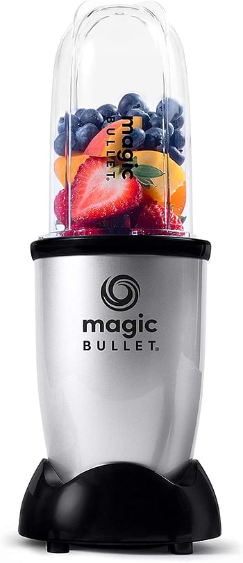 Magic Bullet, 4 Piece Accessories, Multi-Function High-Speed Blender, Silver, MB1002