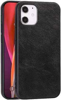iPhone 12 and iPhone 12 Pro Leather Case Cover, Full Protection - Shock Resistant - Black PU Leather Pattern for iPhone 12 and iPhone 12 Pro 6.1 inch