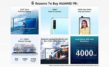 Huawei Y9s Smartphone Dual SIM, 128GB 6GB RAM, Black