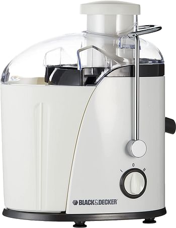 Black+Decker 400W Juicer Extractor With Wide Chute - JE400-B5 - White