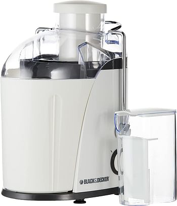 Black+Decker 400W Juicer Extractor With Wide Chute - JE400-B5 - White