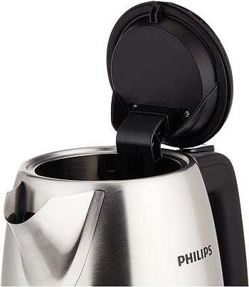 Philips, New Daily Metal Kettle, 1.7 Liters Capacity, 2200 Watts, Silver/Black, HD9350/92