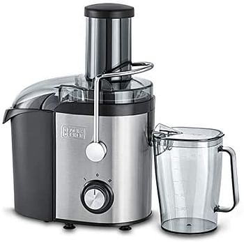 Black+Decker 800W 1.7L Stainles Steel XL Juicer Extractor with Juice Collector , Silver/Black - JE800-B5