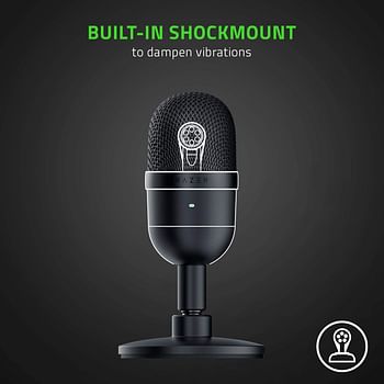 Razer Seiren Mini Ultra Compact Condenser Microphone - Ultra-Precise Supercardioid Pickup Pattern, Professional Recording Quality, Ultra-Compact Build, Shock Resistant - Black