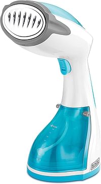 Black+Decker Handheld Garment Steamer, 1200 W, 260 ml, Anti-Drip, Auto Shut-Off, White/Blue - HST1200-B5