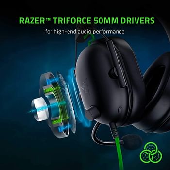 Razer Black Shark V2 X Gaming Headset, 7.1 Surround Sound, 50mm Drivers, Memory Foam Pad for PC, PlayStation 4, Nintendo Switch, 3.5mm Headphone Jack - Black - RZ04-03240100-R3M1