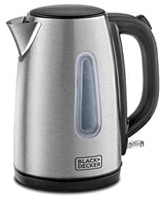 Black Decker 1.7 Litre Concealed Coil Stainless Steel Kettle, Silver - JC450-B5