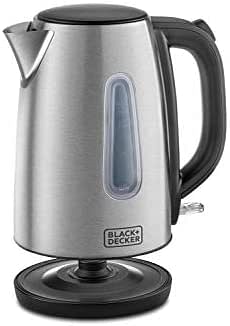 Black Decker 1.7 Litre Concealed Coil Stainless Steel Kettle, Silver - JC450-B5