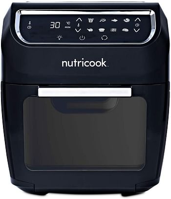 Nutricook Air Fryer Oven, 1800 Watts, Digital/One Touch Control Panel Display, 8 Preset Programs, 12 Liters, Black