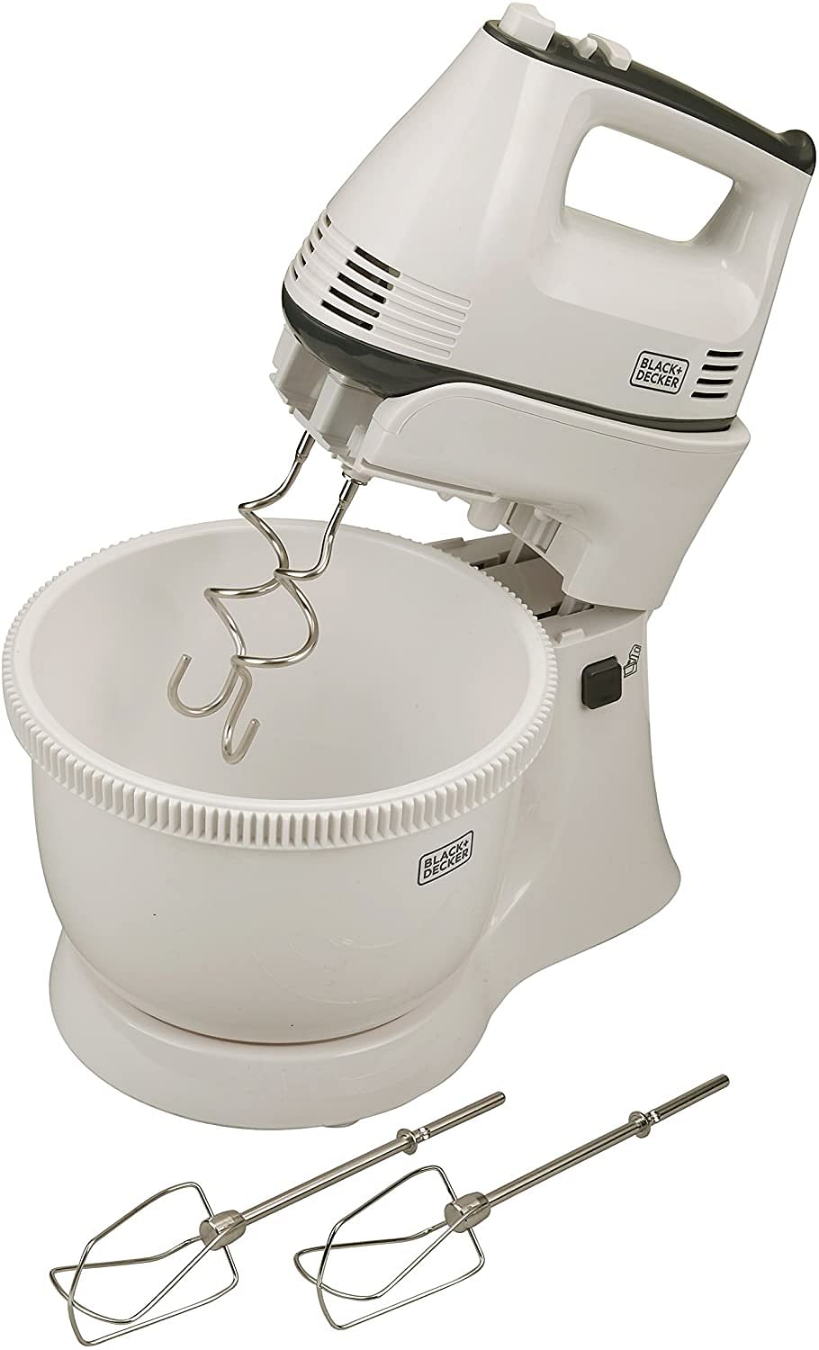 Black+Decker 300w 5 Speed Multifunction  Bowl And Stand Mixer, White - M700