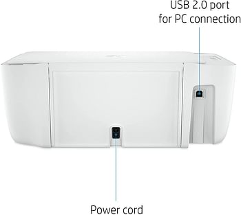 HP DeskJet 2320 All-in-One Printer, USB Plug and Print, scan, and copy -white