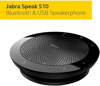 Jabra Speak 510 Speaker Phone – Portable Conference Speaker with USB and Bluetooth – Connect with Laptops, Smartphones and Tablets