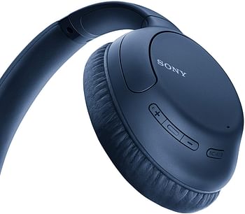 Sony WH-CH710N Noise Cancelling Wireless Headphones : Bluetooth Over The Ear Headset with Mic for Phone-Call, 35 Hours Battery Life, Quick Charge and Google Assitant - Blue