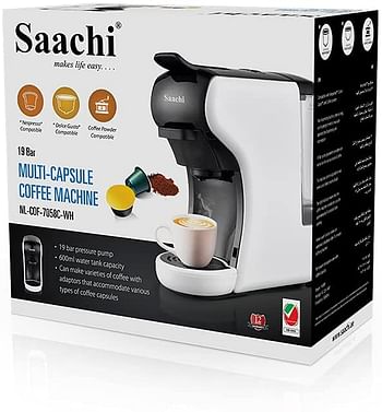 Saachi Multi-Capsule Coffee Machine, White, NL-COF-7058-WH