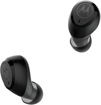 motorola Verve Buds 100, True Wireless Bluetooth Waterproof Earbuds with Portable Charging Case, SH052 Small - Black