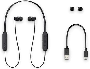 Sony WI-C200 Wireless In-ear Bluetooth Headphones with Mic for phone call and upto 15 hours of battery life - Black