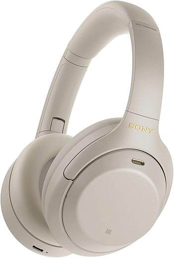 Sony WH-1000XM4 Wireless Noise Cancelling Bluetooth Over-Ear Headphones With Speak to Chat Function and Mic For Phone Call, Silver