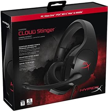 HyperX Cloud Stinger Headphone Gaming Headset With Mic For PC PS4 Xbox one, Kingston, 10 x 20 x 10 cm, Black