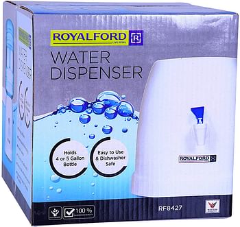 Royalford RF8427 Water Dispenser - Portable Drinks Beverage Serving Dispenser Tap Juice Water Carrier | Water Tank and Tap for Home Gatherings School Office | Ideal for 15 & 19L Refill Bottles