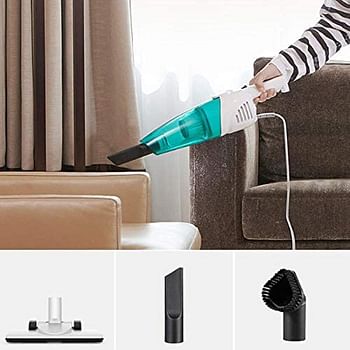 Xiaomi Deerma 2 in 1 Electric Vacuum Cleaner Home Type Small Putt Handheld Strong Mites Removal Machine Carpet High Power DX118C, White and SkyBlue