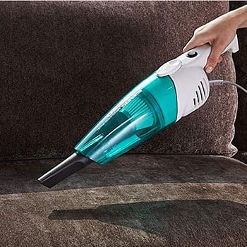 Xiaomi Deerma 2 in 1 Electric Vacuum Cleaner Home Type Small Putt Handheld Strong Mites Removal Machine Carpet High Power DX118C, White and SkyBlue