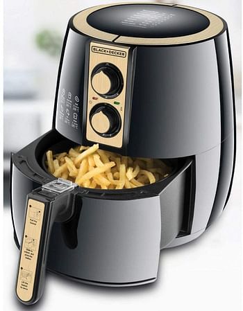 Black+Decker Air Fryer Performance Range Aero Fry 4 liters Af300-B5 - Black/Gold