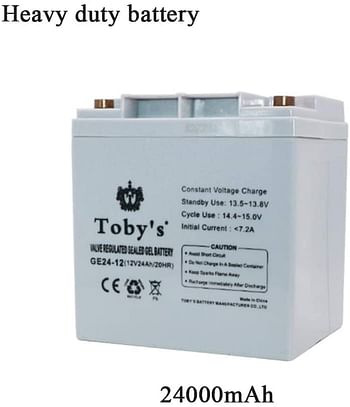 24A Rechargeable Battery with Inverter 12V-220V, 24A Battery for camping 24000mah Power