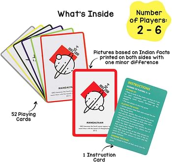 Toiing Flipped - General Knowledge Spot The Difference Card Game for Kids | Develops Memory | Age 5+ Years | Travel Friendly | Great for Return Gifts