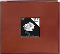 Pioneer SL-88FBN 8 Inch by 8 Inch Snapload Sewn Leatherette Frame Cover Memory Book, Brown