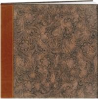 Pioneer MB-10NTTAN 12 Inch by 12 Inch Postbound Embossed Sewn Leatherette Cover Memory Book, Tan, Brown