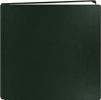 Pioneer 12 Inch by 12 Inch Postbound Leather Family Treasures Memory Book, Hunter Green