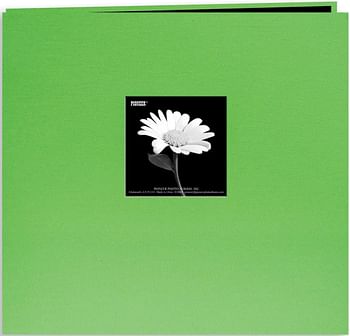 Pioneer 8 Inch by 8 Inch Postbound Fabric Frame Cover Memory Book, Citrus Green