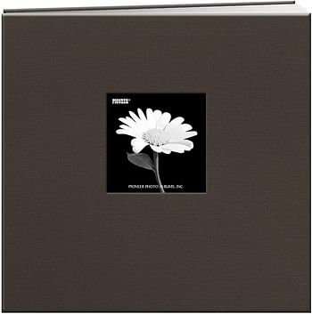 Pioneer 8 Inch by 8 Inch Postbound Fabric Frame Cover Memory Book, Citrus Green