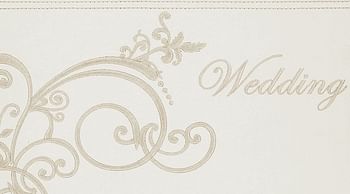 Pioneer MB-10EMPW 12-Inch by 12-Inch Postbound Embroidered Scroll and "Wedding" Sewn Leatherette Cover Memory Book, Ivory, White