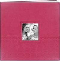 Pioneer Embossed Post Bound Scrapbook Album 12"X12"-Pink Circles