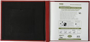 ألبوم قصاصات وصور Pioneer Photo Albums وغطاء منقوش عليه مع إطار مفرغ، 8 × 8 بوصة، 10 أوراق - أحمر