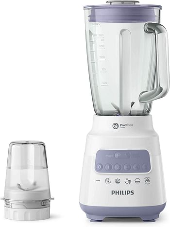 Philips Series 5000 Blender Core 700 W, 1.5 L Glass Jar, 5 Speed, Pulse With ProBlend Crush Technology HR2222/01, Lavender