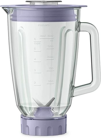 Philips Series 5000 Blender Core 700 W, 1.5 L Glass Jar, 5 Speed, Pulse With ProBlend Crush Technology HR2222/01, Lavender