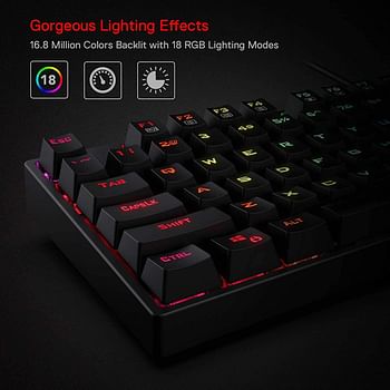 Redragon K582 SURARA RGB LED Backlit Mechanical Gaming Keyboard with104 Keys-Linear and Quiet-Brown Switches