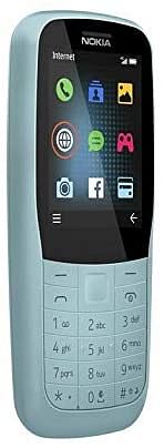 Nokia 220 Feature Phone, 4G, Dual SIM, 16 MB RAM - Light Blue